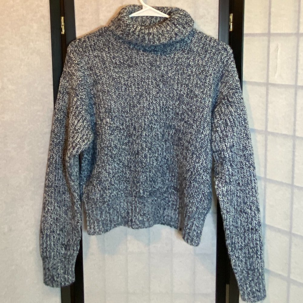 Future Collective Reese Blutstein Ribbed Turtleneck Sweater Blues NWT
